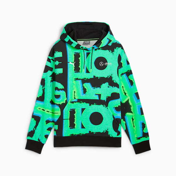 Mercedes-AMG Petronas F1® Neon Energy All-Over Print Hoodie Men, PUMA Black, large-ZAF