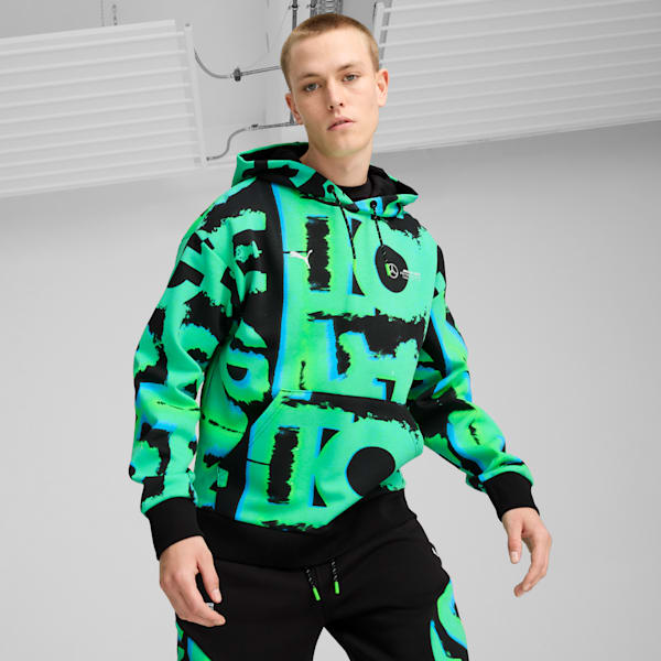 Mercedes-AMG Petronas F1® Neon Energy All-Over Print Hoodie Men, PUMA Black, large-ZAF