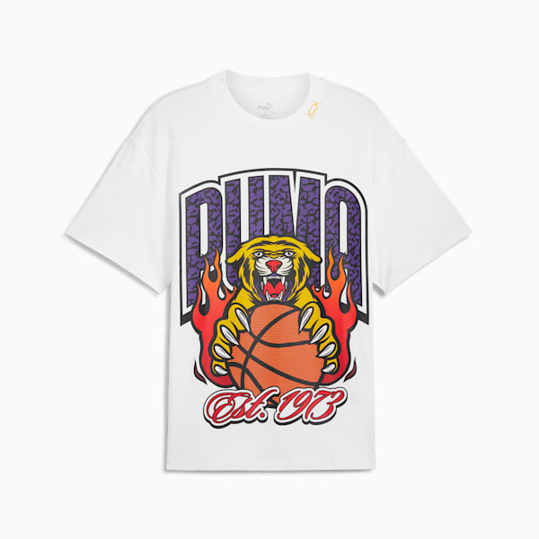 Crowd Craze Basketball Tee Men, PUMA White, large-ZAF