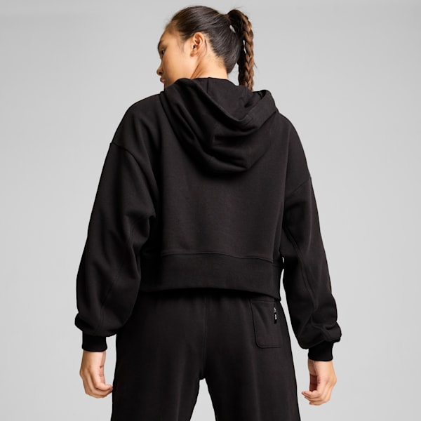 Pivot Basketball Hoodie Women, PUMA Black, large-MEX