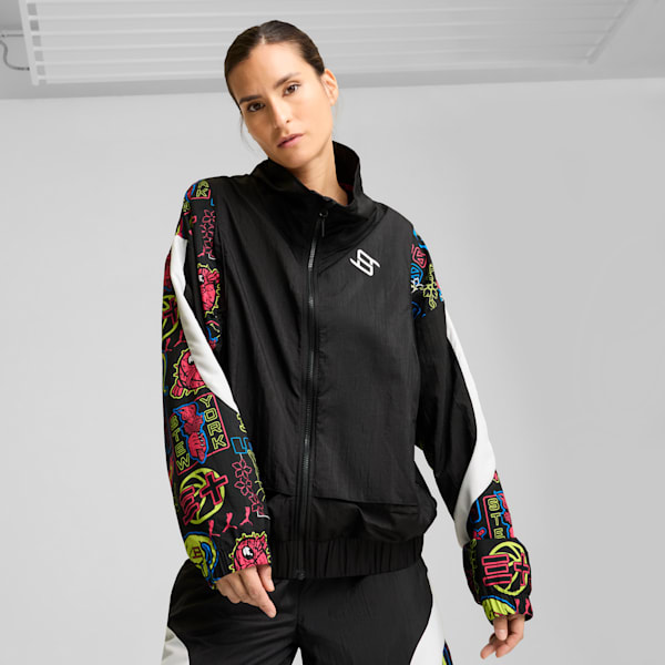 Campera deportiva STEWIE TOKYO para mujer, PUMA Black-AOP, large-ARG