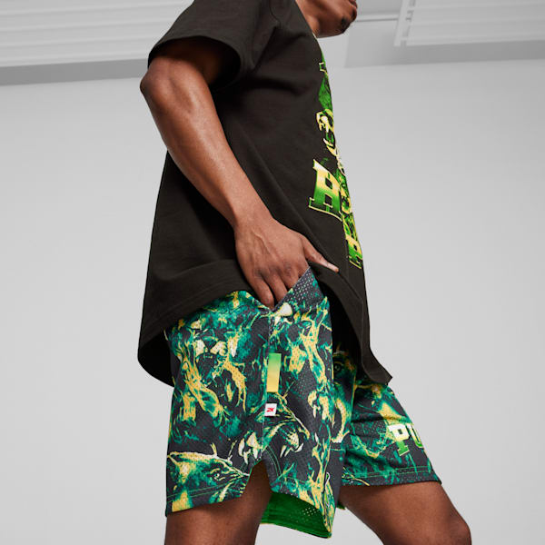 PUMA HOOPS x 2k Shorts, PUMA Green-PUMA Black-AOP, large-ZAF