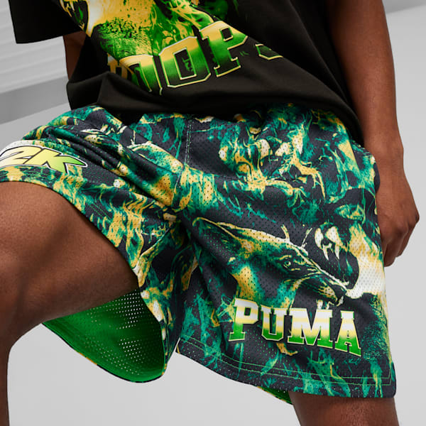 PUMA HOOPS x 2k Shorts, PUMA Green-PUMA Black-AOP, large-ZAF