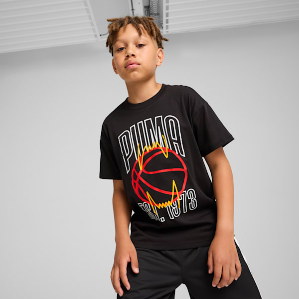 Basketball Winning Shot Tee Youth, PUMA Black, large-MEX