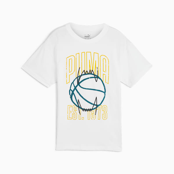 Basketball Winning Shot Tee Youth, PUMA White, large-MEX