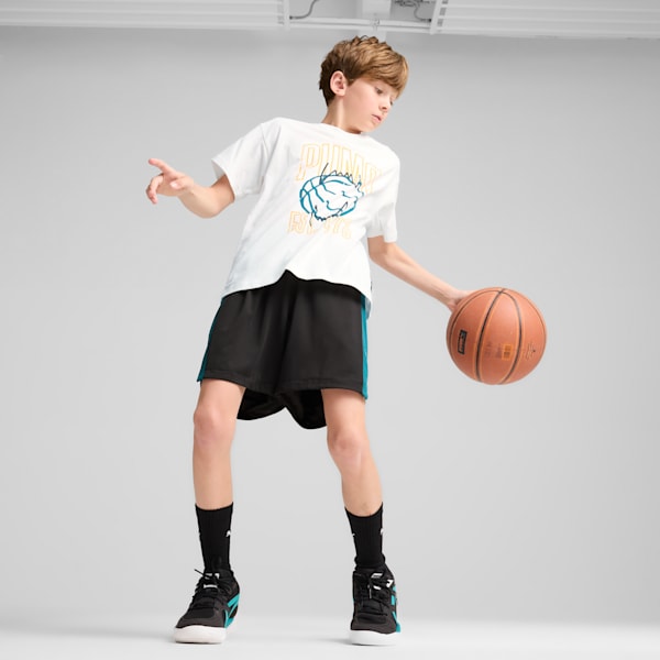 Basketball Winning Shot Tee Youth, PUMA White, large-MEX