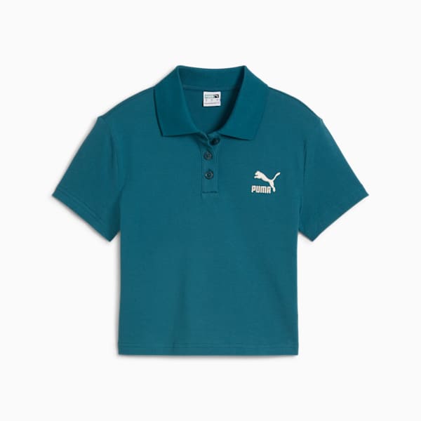 CLASSICS Polo Baby Tee Women, Cold Green, large-ZAF