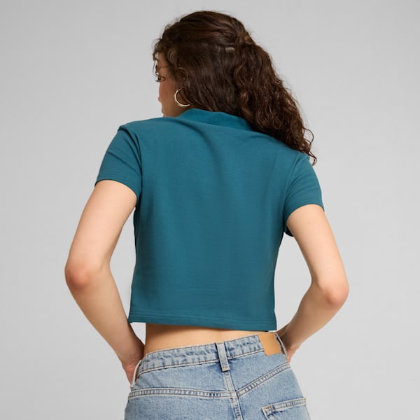CLASSICS Polo Baby Tee Women, Cold Green, large-ZAF