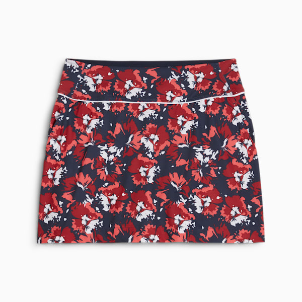 Blake Borrego Knit Golf Skirt Women, Deep Navy-Salmon, large-ZAF