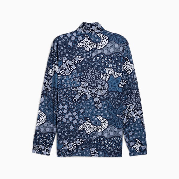CLOUDSPUN Bloom Camo Quarter-Zip Golf Top Men, Deep Navy-Filtered Ash, large-ZAF