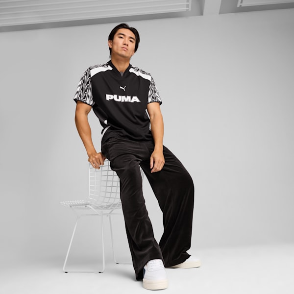 Relaxed Football Jersey Unisex, PUMA Black-Galactic Gray, large-ZAF