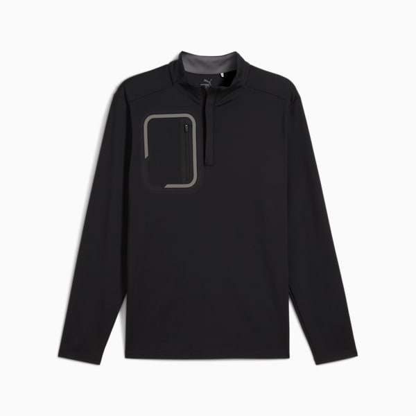 CLOUDSPUN Tech Quarter Zip Golf Top Men, PUMA Black, large-ZAF