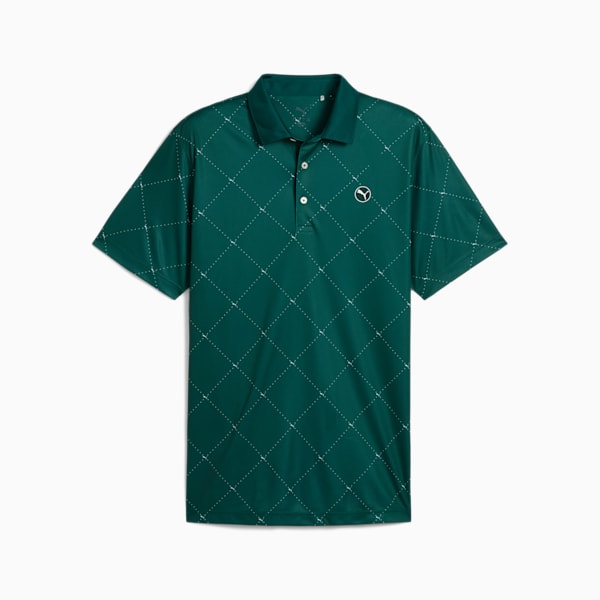 Pure 2.0 Argyle Golf Polo Men, Dark Myrtle-White Glow, large-ZAF