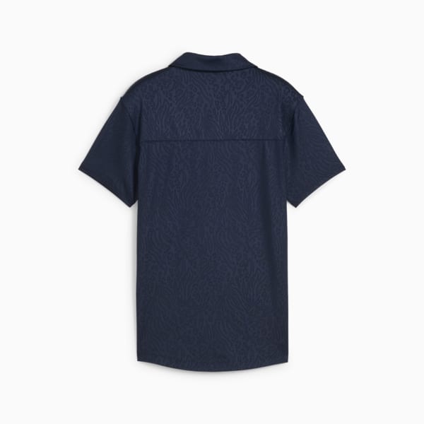 MATTR Animal Deboss Short Sleeve Polo Women, Deep Navy, large-ZAF