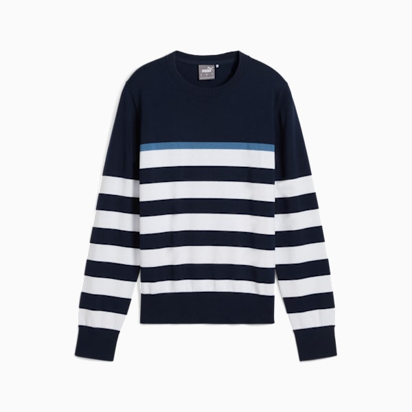 Resort Stripe Sweater Women, Deep Navy-White Glow, large-ZAF
