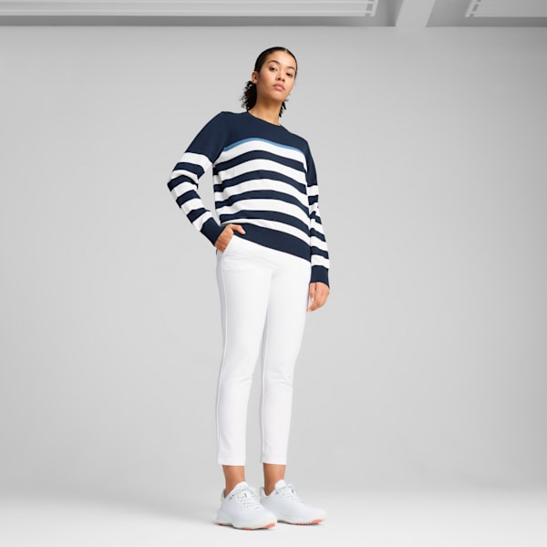 Resort Stripe Sweater Women, Deep Navy-White Glow, large-ZAF