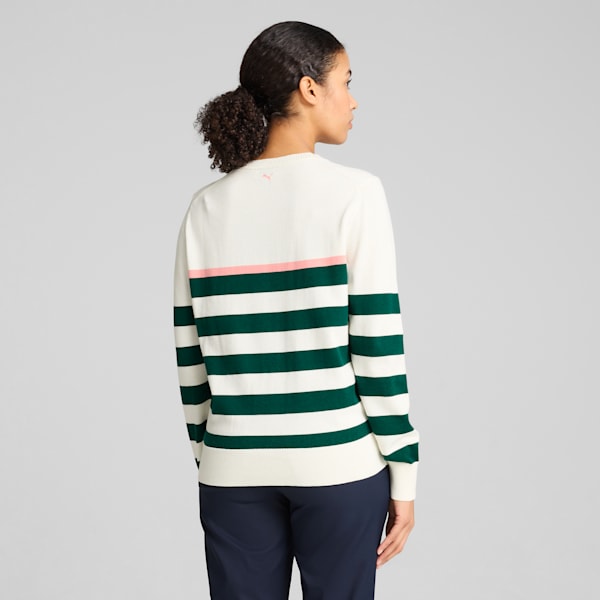 Resort Stripe Sweater Women, Warm White-Dark Myrtle, large-ZAF