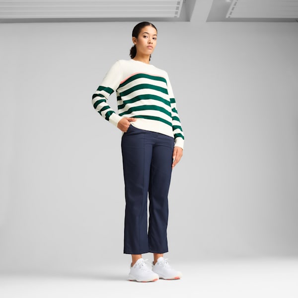 Resort Stripe Sweater Women, Warm White-Dark Myrtle, large-ZAF