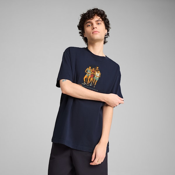 GRAPHICS Marathon Tee Men, PUMA Navy, large-ZAF