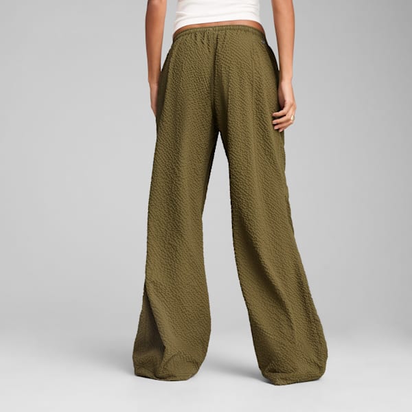 Pantalones YONA Cloqué para mujer, Olive Drab, large-ARG