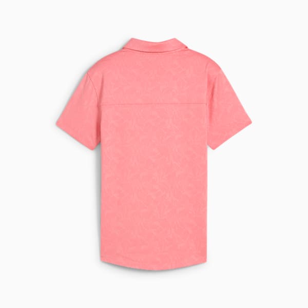 MATTR Lianas Jacquard Short Sleeve Polo Women, Peach Frost, large-ZAF