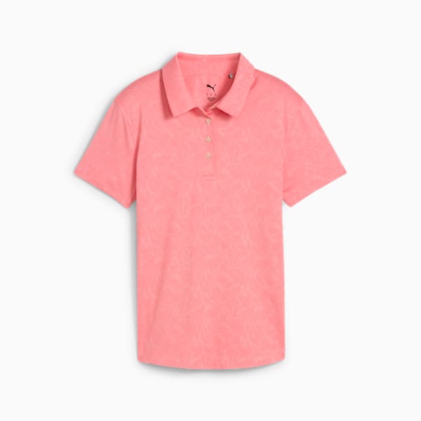 MATTR Lianas Jacquard Short Sleeve Polo Women, Peach Frost, large-ZAF