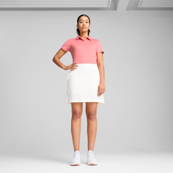 MATTR Lianas Jacquard Short Sleeve Polo Women, Peach Frost, large-ZAF