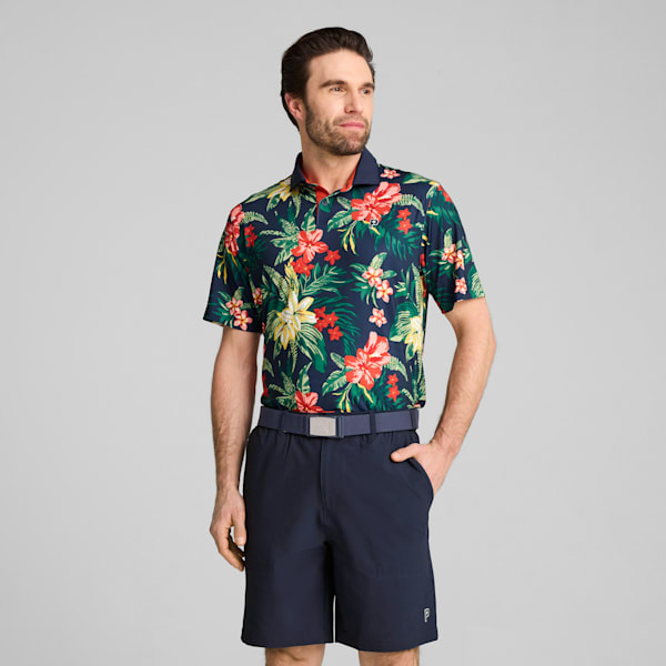 PUMA x PALM TREE CREW Floral Polo Men, Deep Navy, large-ZAF