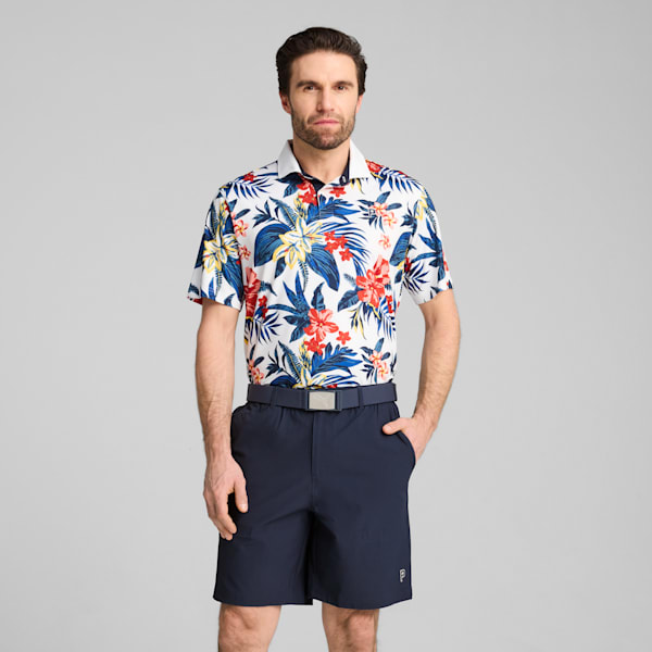 PUMA x PALM TREE CREW Floral Polo Men, White Glow, large-ZAF