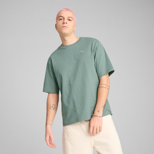 WARDROBE ESS Boxy Tee Men, Green Moon, large-MEX