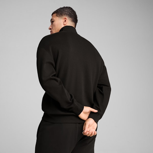 WARDROBE ESS Relaxed Half Zip Crew Men, PUMA Black, large-ZAF