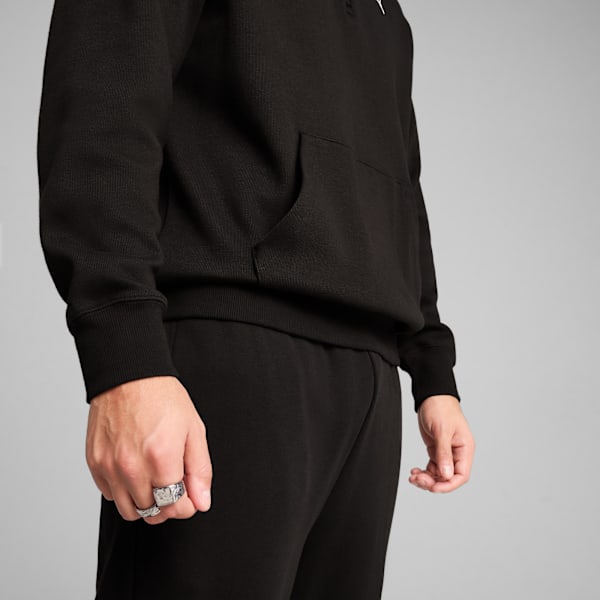 WARDROBE ESS Relaxed Half Zip Crew Men, PUMA Black, large-ZAF