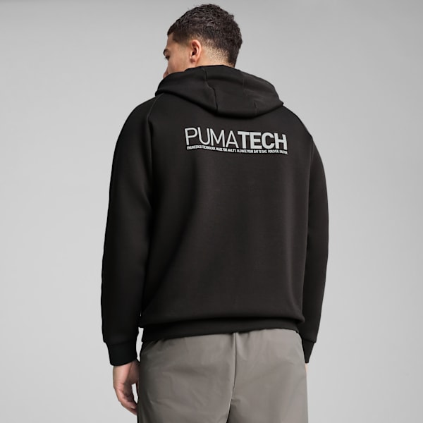 Buzo holgado y estampado con capucha PUMATECH para hombre, PUMA Black, large-ARG