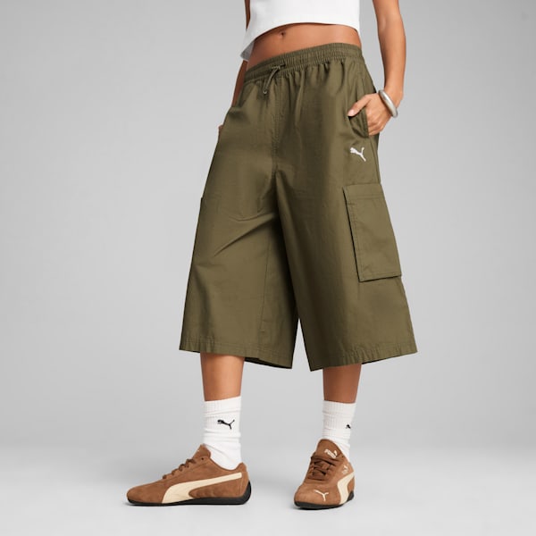 FUTURE.PUMA.ARCHIVE Relaxed Cargo 16" Jorts Unisex, Loden Green, large-ZAF