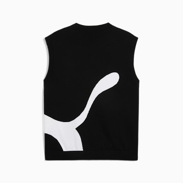 FUTURE.PUMA.ARCHIVE Relaxed Graphic Knitted Vest Unisex, PUMA Black, large-ZAF