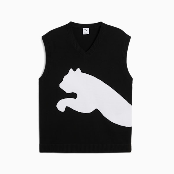FUTURE.PUMA.ARCHIVE Relaxed Graphic Knitted Vest Unisex, PUMA Black, large-ZAF