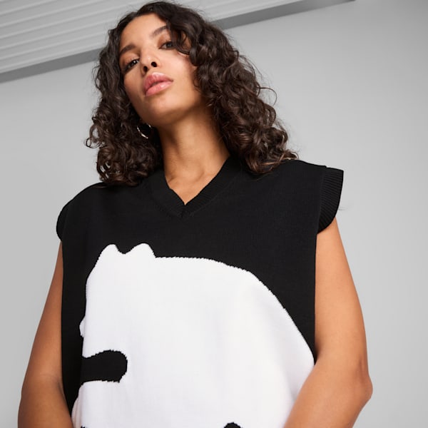 FUTURE.PUMA.ARCHIVE Relaxed Graphic Knitted Vest Unisex, PUMA Black, large-ZAF