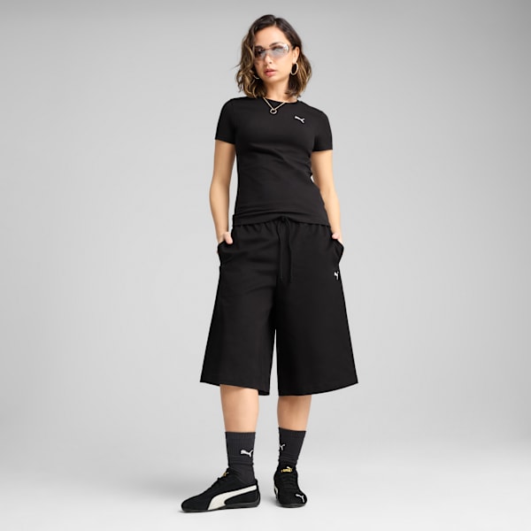 Playera semi-ajustada Essentials para mujer, PUMA Black, large-MEX