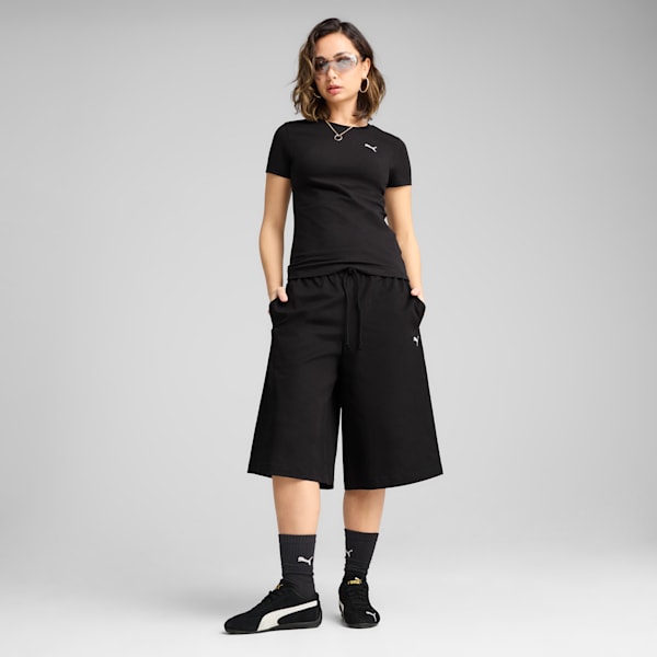 Essentials Slim Tee Women, PUMA Black, large-ZAF