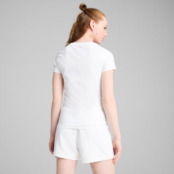 Playera semi-ajustada Essentials para mujer, PUMA White, large-MEX