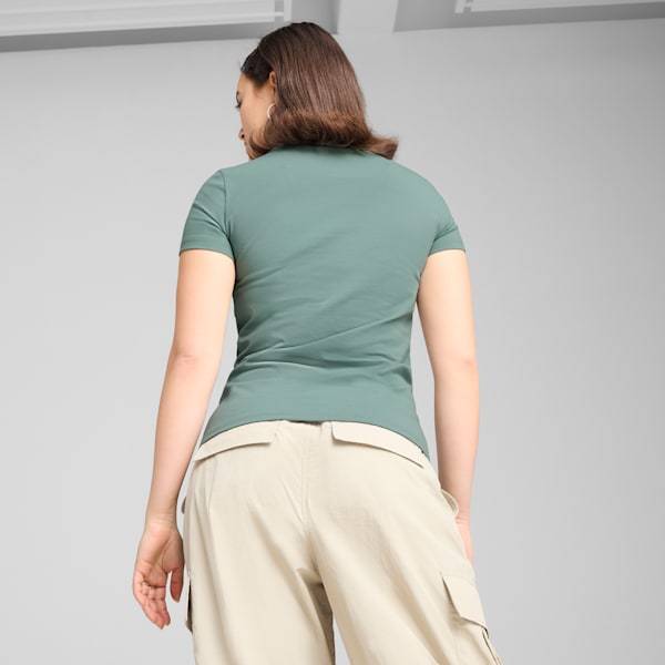 Essentials Slim Tee Women, Green Moon, large-ZAF