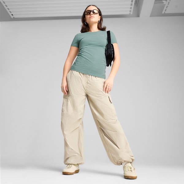 Essentials Slim Tee Women, Green Moon, large-MEX