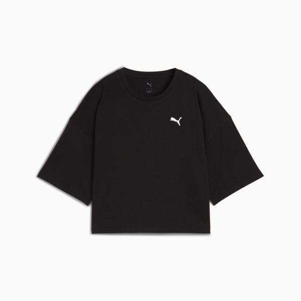 Playera corta WARDROBE Essentials para mujer, PUMA Black, large-MEX