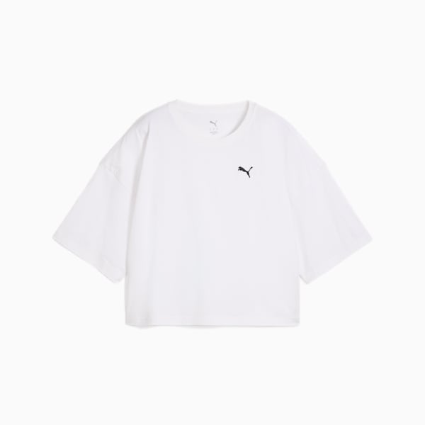 Playera corta WARDROBE Essentials para mujer, PUMA White, large-MEX