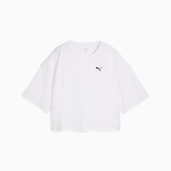 WARDROBE Essentials Oversized Short Tee Women, PUMA White, large-ZAF