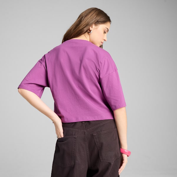 WARDROBE ESS Oversized Short Tee Women, Wild Berry, large-MEX