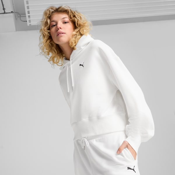 Sudadera WARDROBE Essentials para mujer, PUMA White, large-MEX