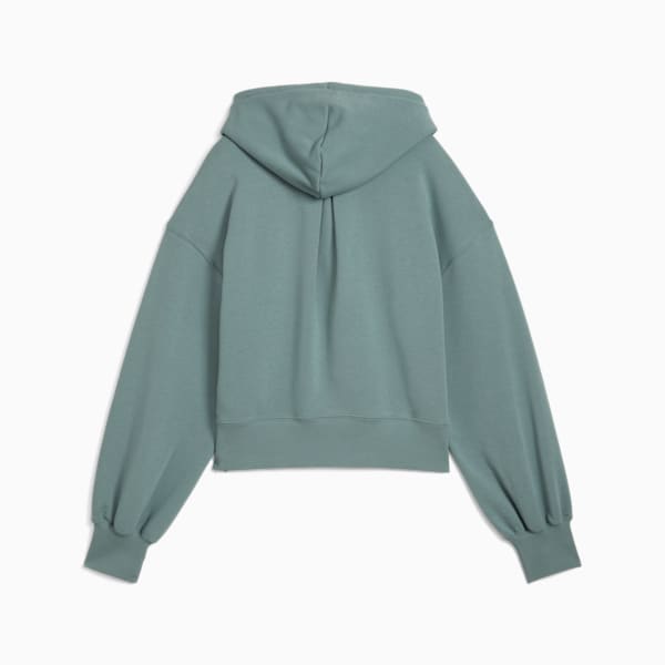 WARDROBE Essentials Relaxed Cropped Hoodie Women, Green Moon, large-ZAF
