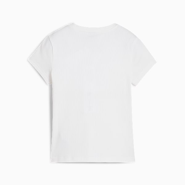 playera WARDROBE Essentials Rib para mujer, PUMA White, large-MEX