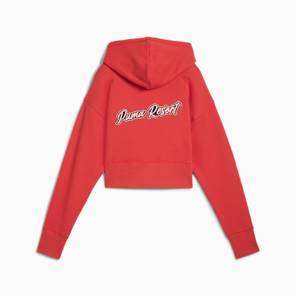 PREMIUM Essentials Relaxed Graphic Hoodie Women, Red Fire, large-ZAF